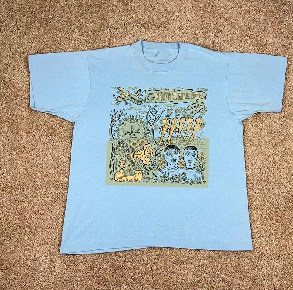 

Neutral Milk Hotel Band Art Front Printed Short Sleeve T Shirt Size S5XL Unisex T-Shirt L