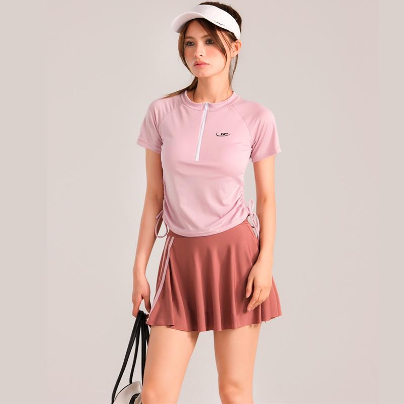 Women's 2025 Fashion Slimming Sports Swimsuit - Belly-Covering, Conservative Skirt Style