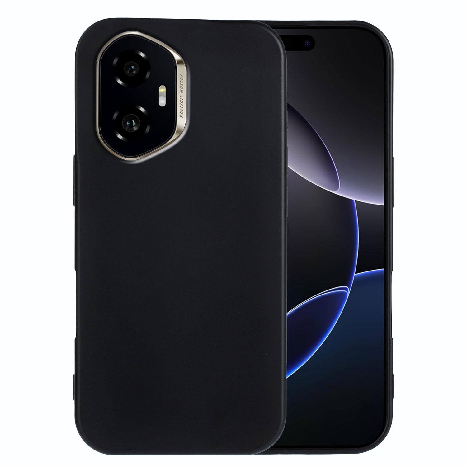 

For Honor 300 TPU Case Soft Matte Anti-fingerprint Phone Back Cover Black