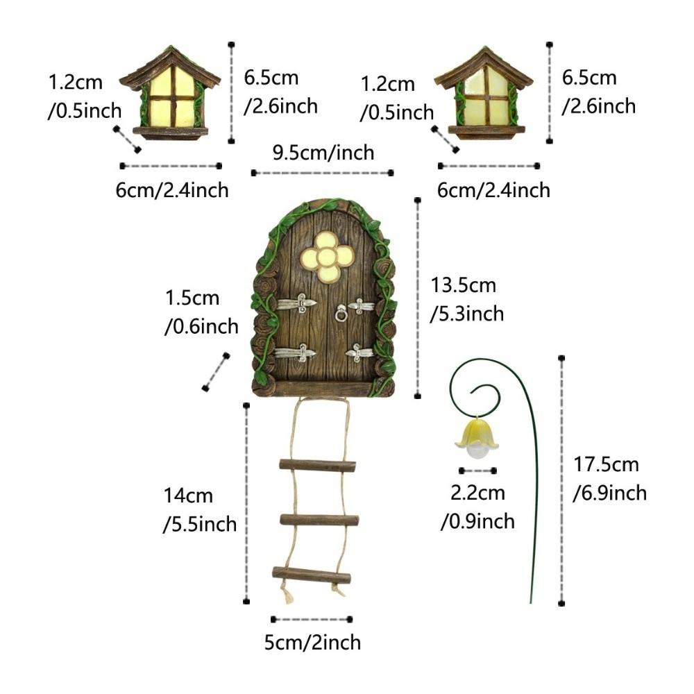 Resin Mini Fairy Tale Door Mini Size Patio Tree Decoration New Garden Pendant  Outdoor Decor