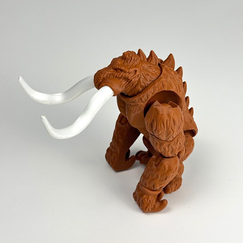 Mammut Terrestre Stampato in 3D Giocattolo Articolato Mobile Animale di Simulazione Modello di Mammut Decorazione per la Casa Ornamenti per Ufficio Collezioni per Ragazzi Regali