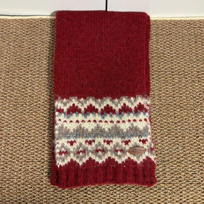 Women's Red Plaid Cashmere-Like Scarf Shawl - Warm, Versatile, Fashionable for Autumn and Winter