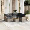 Vidaxl 8-Cz. Gartenmöbel-Set mit Kissen, Grau, Polyrattan