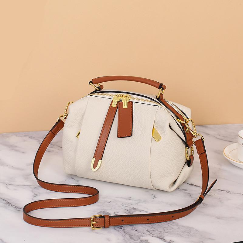 2025 High-End Echtes Leder Vintage Boston Kissen Tasche Luxus Designer Tote Damen Stilvolle Rindsleder Handtasche Schulter Crossbody Tasche