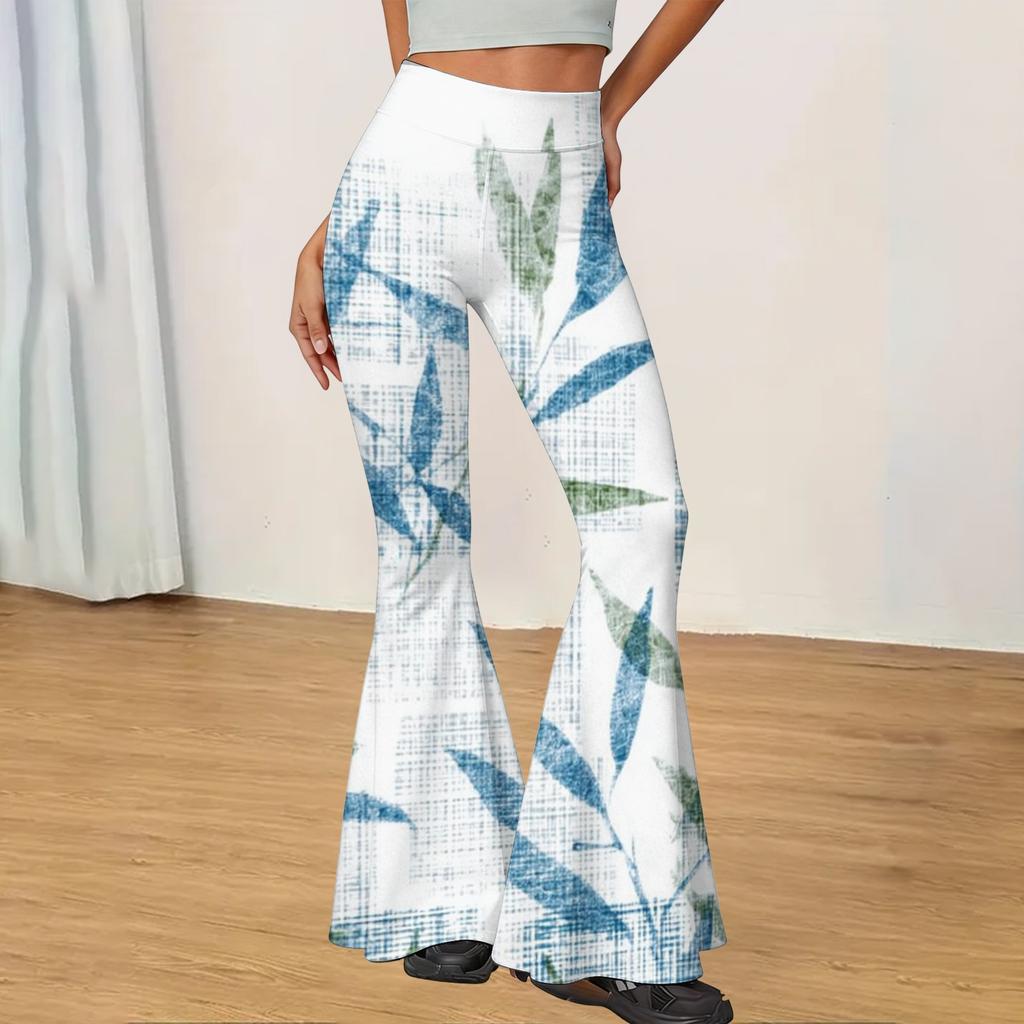 Women's High Waist Flare Yoga Pants - Slim Fit Casual Long Trousers for Daily Wear
