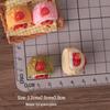 Miniature Strawberry Cream Cake Dollhouse Ornament Keychain Pendant Resin Accessory.