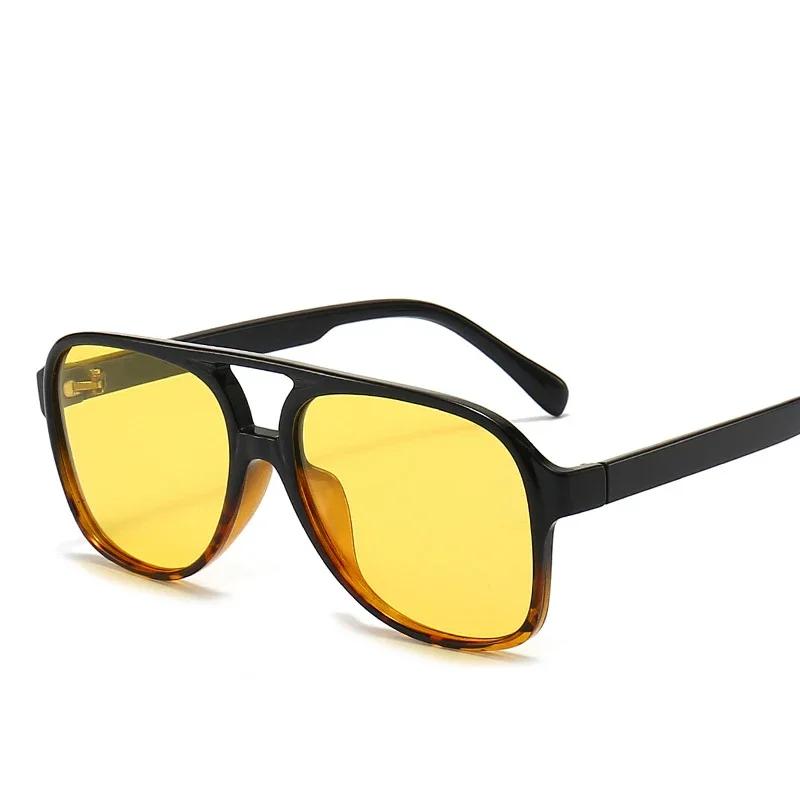Aviator zonnebril met dubbele brug voor dames en heren, casual, modieus, anti-verblinding, ideaal voor autorijden, strand en reizen.