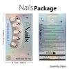 3D Bows Full Cover Stick On Nails French Tip Press On Nails Almond Artificial Nails False Nails with Leopards Designs