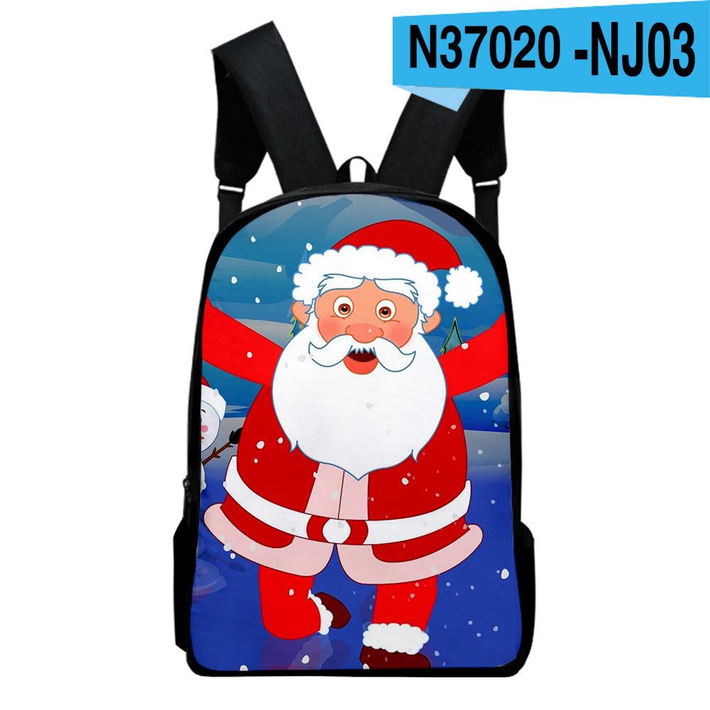 Classic Popular Merry Christmas Notebook Backpacks Pupil School Bags 3D Print Oxford Waterproof Boys/Girls Laptop Backpacks