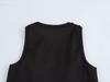 2025 Spring European & American Style French Silk Satin Sleeveless Women's Vest Set