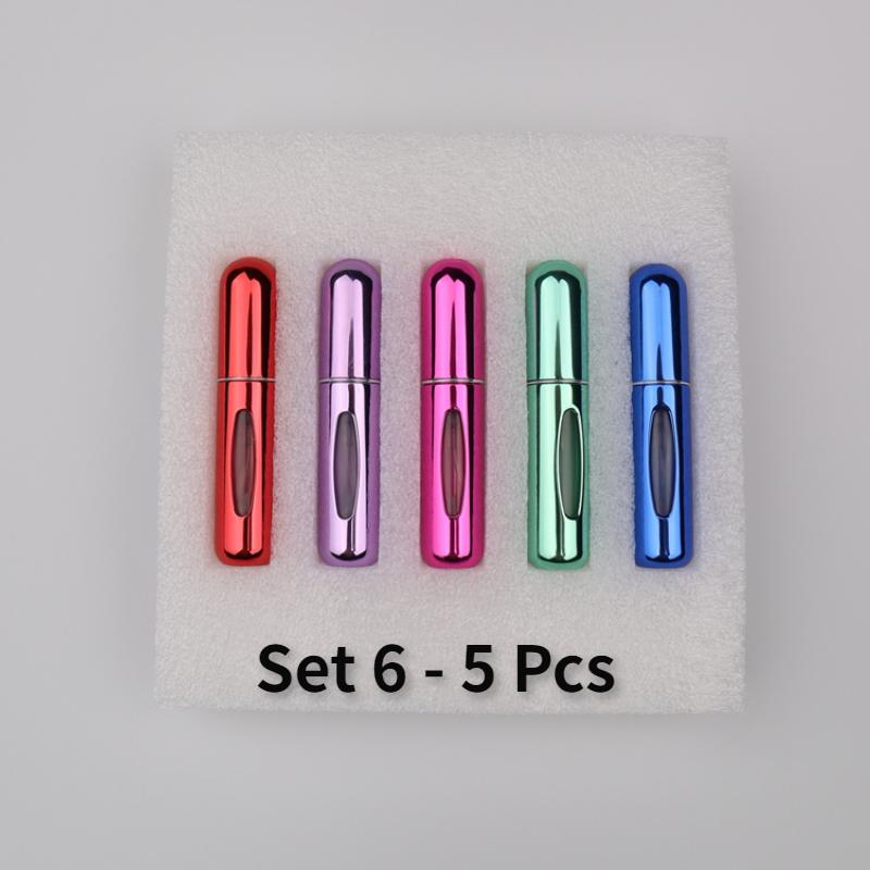 5Pcs 5ml Perfume Refill Bottle Sets Mini Portable Refillable Spray Scent Pump Empty Cosmetic Containers Atomizer