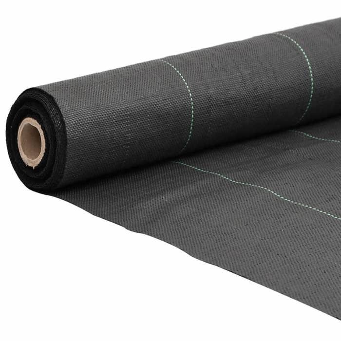 VidaXL Membrane anti-mauvaises herbes noir 2x25 m PP, tissu anti-mauvaises herbes, membrane de contrôle des mauvaises 4005229