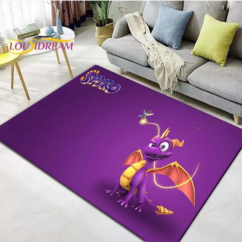 3D Klasické Hry S-Spyro Drak Tištěné Koberce Obývací Pokoj Protiskluzový Plošný Koberec Dětský Pokoj Rohožky Jóga Podložka Velký Koberec Dekor