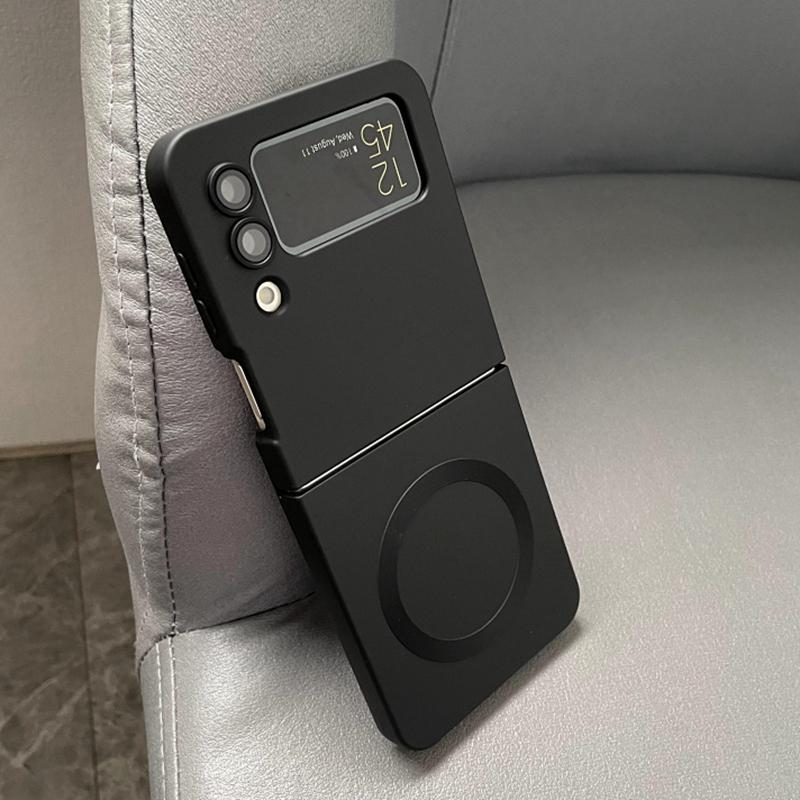 For Samsung ZFlip  6 7  Soft Silicone Matte Case for Samsung Galaxy Z Flip  4 3 6 7 Flip ZFlip4 Magnetic Slim Cover