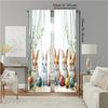 2 pcs   versatile polyester transparent curtains for home decoration Pastoral Theme with Egg Wreath for use in bedrooms and