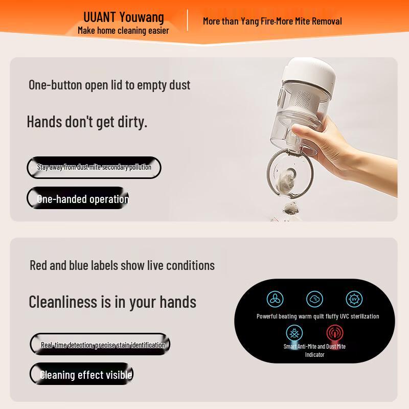 Uwant CM2308 Handheld Mite Remover for Beds