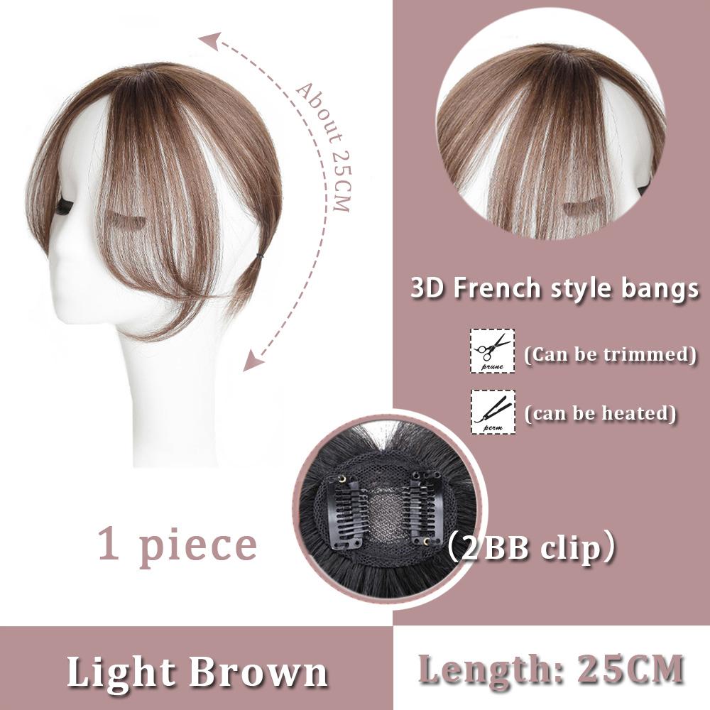 

Черный Коричневый Парик Челка Наращивание Волос Синтетический Парик Женщины Клип Стиль Челка