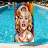 Marilyn Monroe Print Beach Towel Design, Soft, Lightweight. for Home Bathroom, Spa, Pool, Yoga, Surfing, Camping, Gift for Family, Friend