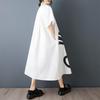 Short Sleeve Plus Size Cotton Vintage New In Dresses for Women Casual Loose Long Summer Shirt Dress
