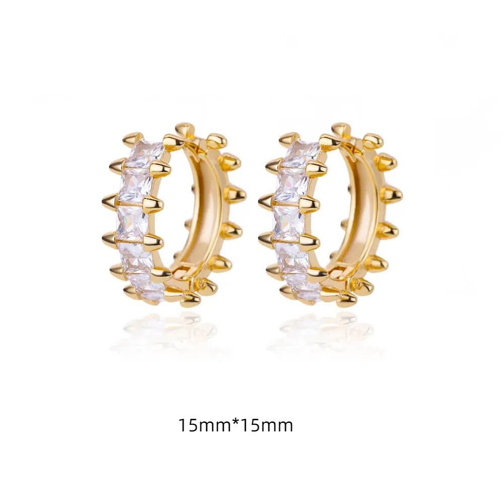 

Elegant Hoops Earrings For Women Gold Color Snake Zircon Hoop Jewelry Piercing Ear Stainless Steel Cute Anniversary Gift Aretes