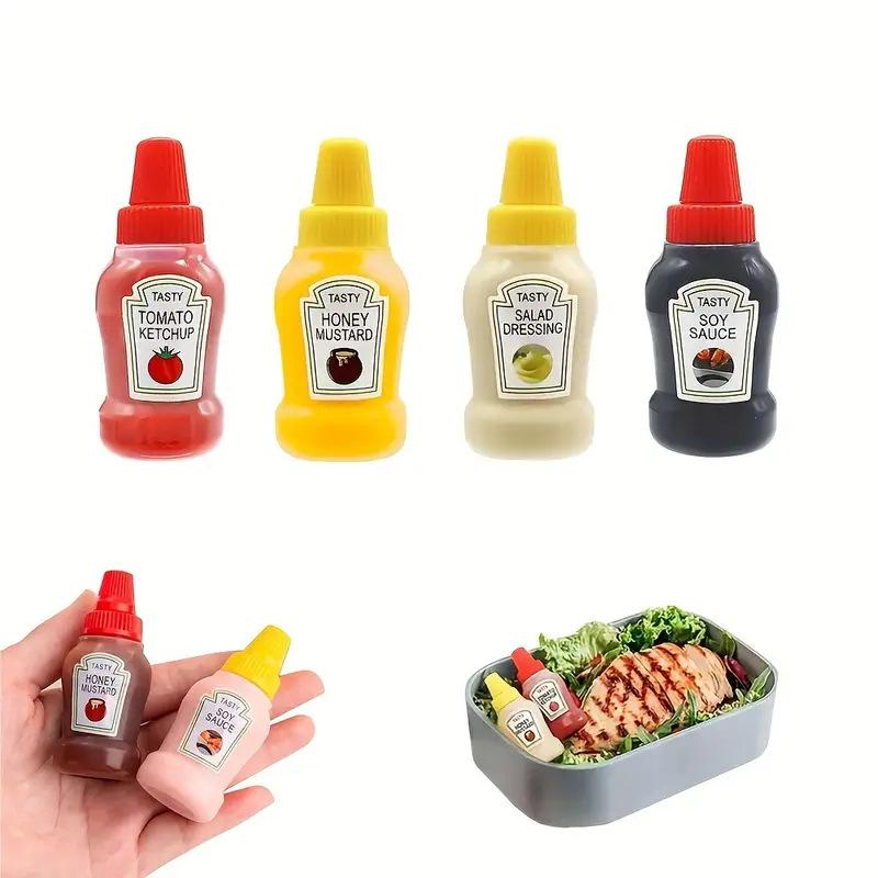 Portable Mini Squeeze Bottle for Tomato Salad Dressing and Honey Dispenser