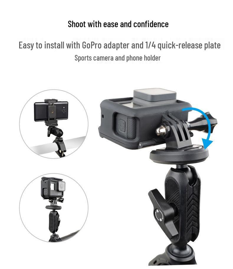 Electric Scooter & Motorcycle Mount for Phone and Camera - Ideal for High-Speed Riding and Live Streaming