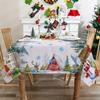 Full of Christmas Atmosphere with Snowman Gnomes and Other Elements Winter Party Tablecloth, Polyester Material, Rectangular