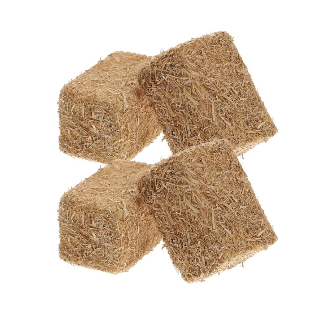 4 Stück Mini-Heuballen Mini-Stroh Heu Miniaturfigur Künstliches Heu Für Mini-Haus Dekoration DIY Herbsternte Basteln