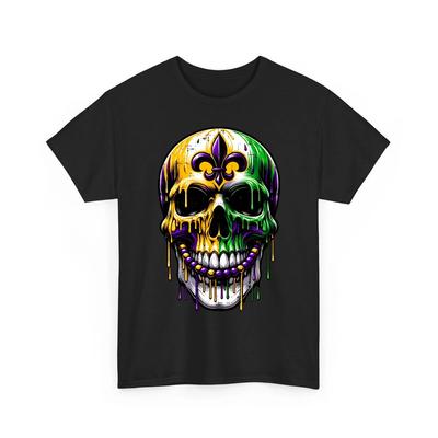 Fleur De Lis Mardi Gras Skulls Men Women Girls Boys Outfit Unisex 100% Cotton T-shirt Mens Tees Top