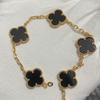 Nuova Versione Bracciale Quadrifoglio Cinque Fiori Agata Rossa Naturale Madreperla Bianca Bracciale da Donna Bracciale Laser
