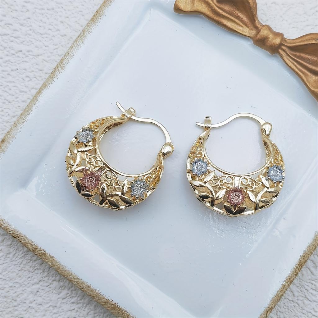 [Elegant Earrings] Elegant Floral Hollow Drop Earrings for Women | Versatile Fashion Jewelry for Everyday & Parties, Pendant, Flower