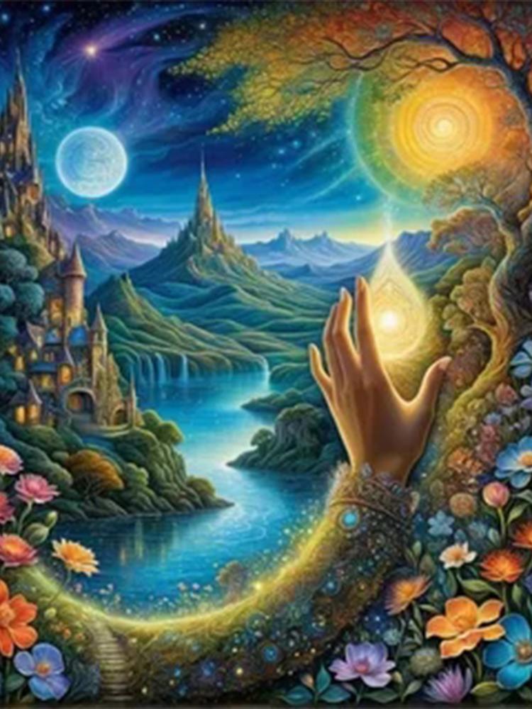 5D DIY Landscape Diamond Painting New Series Dreamy Fairy Scenery Full Mosaic Embroidery Cross Wall Art Gift Decoration