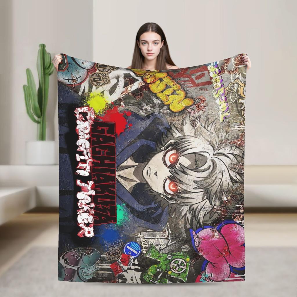 Gachiakutas Anime Warm Blanket Airplane Travel Plush Bedding Throws Graphic Couch Bed Flannel Bedspread Sofa Bed Cover
