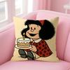 Cartoon MMafalda Cushion Cover Natural Linen Pillow Case DoubleSided Print Decorative Sofa Pillowcase Home Decor Gift