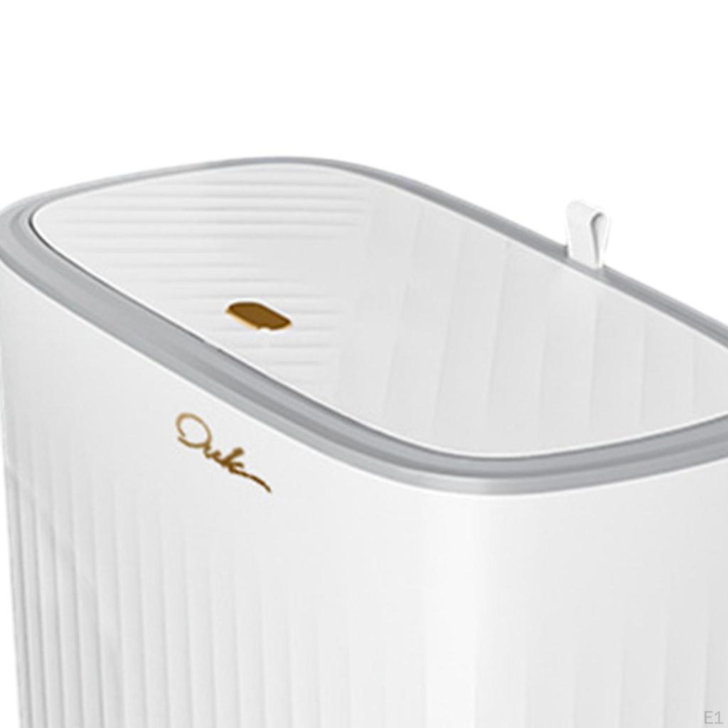 Kosz na śmieci łazienkowy, wąski kosz na śmieci z pokrywką, kosz na śmieci typu Press, kosz na śmieci Nordic do prania