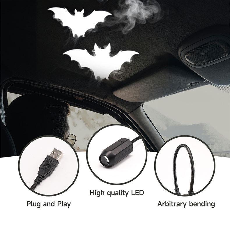 Starry Sky Moon Lamp - Creative LED Projection Night Light with Ghost Face Expressions, USB Decorative Lamp.