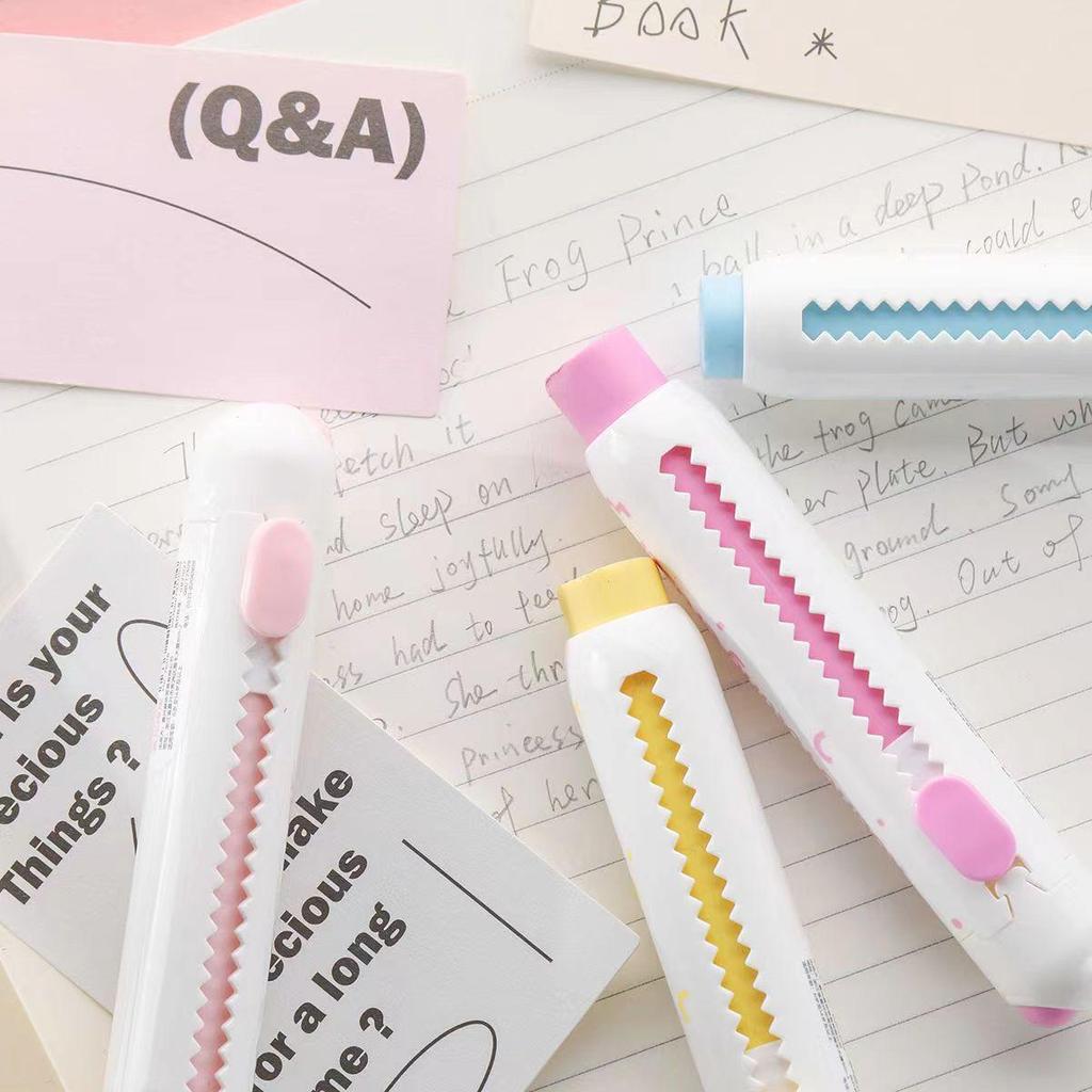 1pcs Round Rolling Eraser Refill Set Soft Color Refillable Less Dust Cleaning Correcting Tools Office School