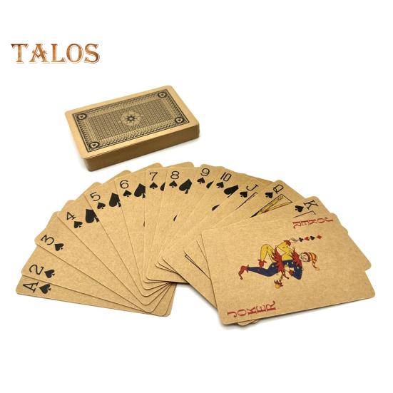 54Pcs/Set Kraft Paper Poker Card Waterproof Game Card Deck Kids Adults Family Night Multi-player Interactive Classical Card Board Game Props