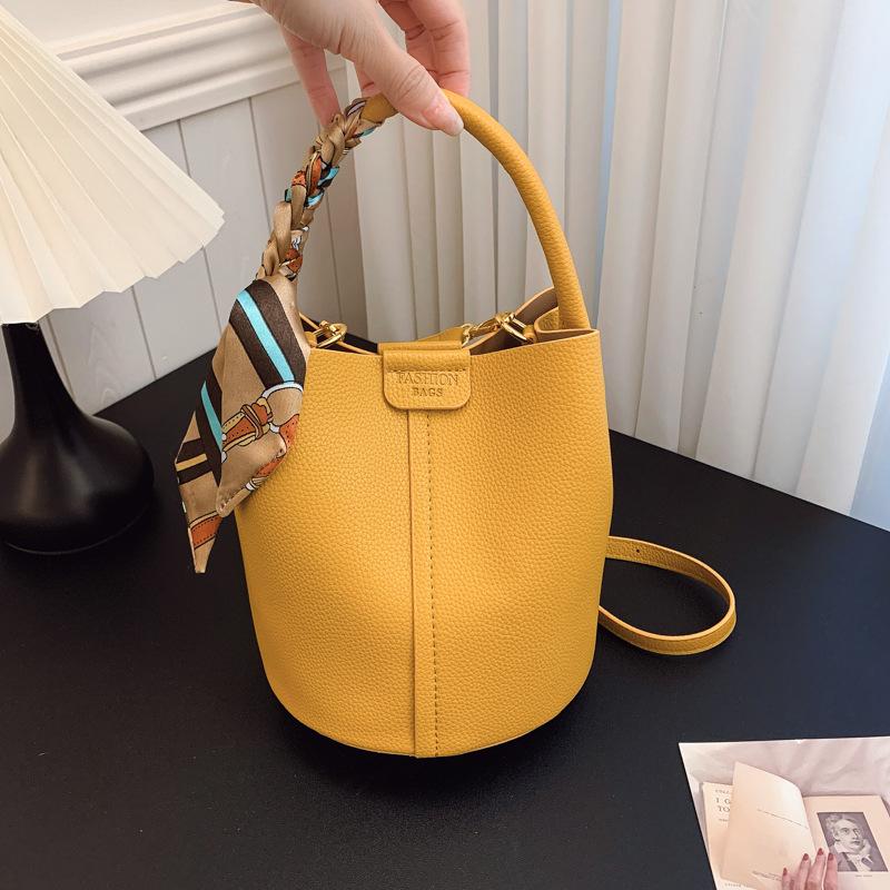 New niche popular silk scarves contrasting colors, children and mothers, bucket bags, portable shoulder messenger trendy women's bags