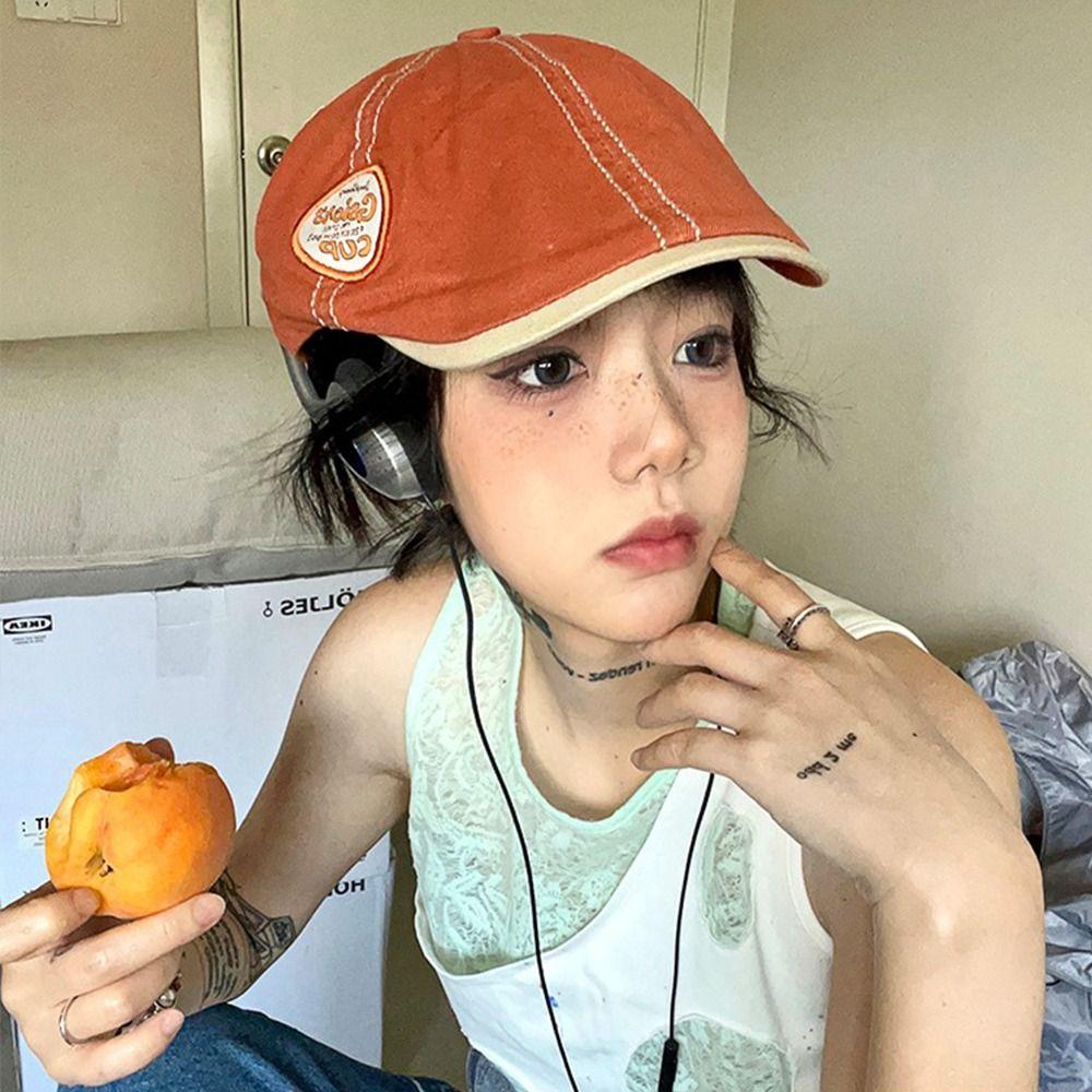 

American Forward Hat Embroidey Cowboy Caps Ins Newsboy Cap Spring Summer бежевий