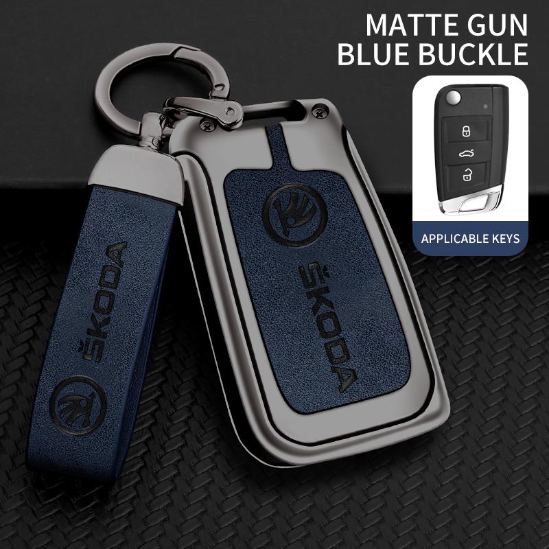 2025 New Car Flip Remote Key Fob Case Cover Protector Holder Shell For Skoda Octavia A5 A7 Fabia Superb Kodiaq Karoq Keychain Ac