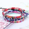 4Pcs/set Wax rope Bracelet Men's and women's handmade waterproof Surfer Beach Color Bracelet Adult youth Friendship bracelet