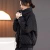 Women's Plus Size Short-Length Thickened Winter Jacket Solid Color Simple Plus Size Pocket Jacket