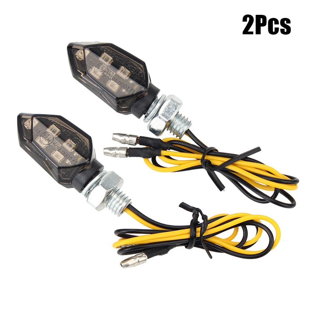 1Pair Mini LED Indicators Light Universal Amber Blinker  Motorcycle Motorbike Accessory