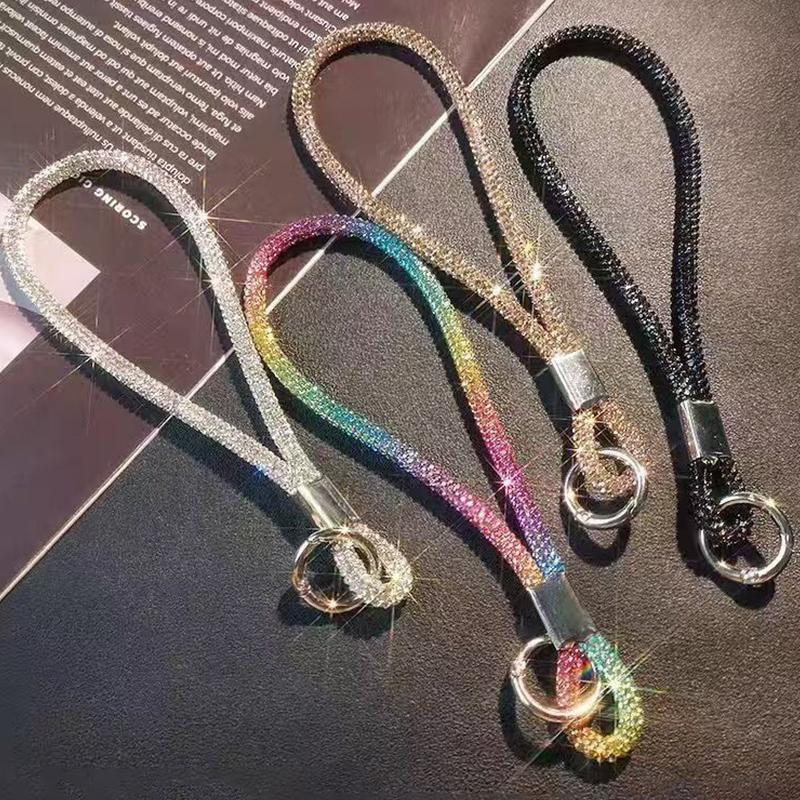 Luxury Mobile Phone  Wrist Straps Glitter  Phone Lanyard Keychain Hanging Anti-Lost Rope