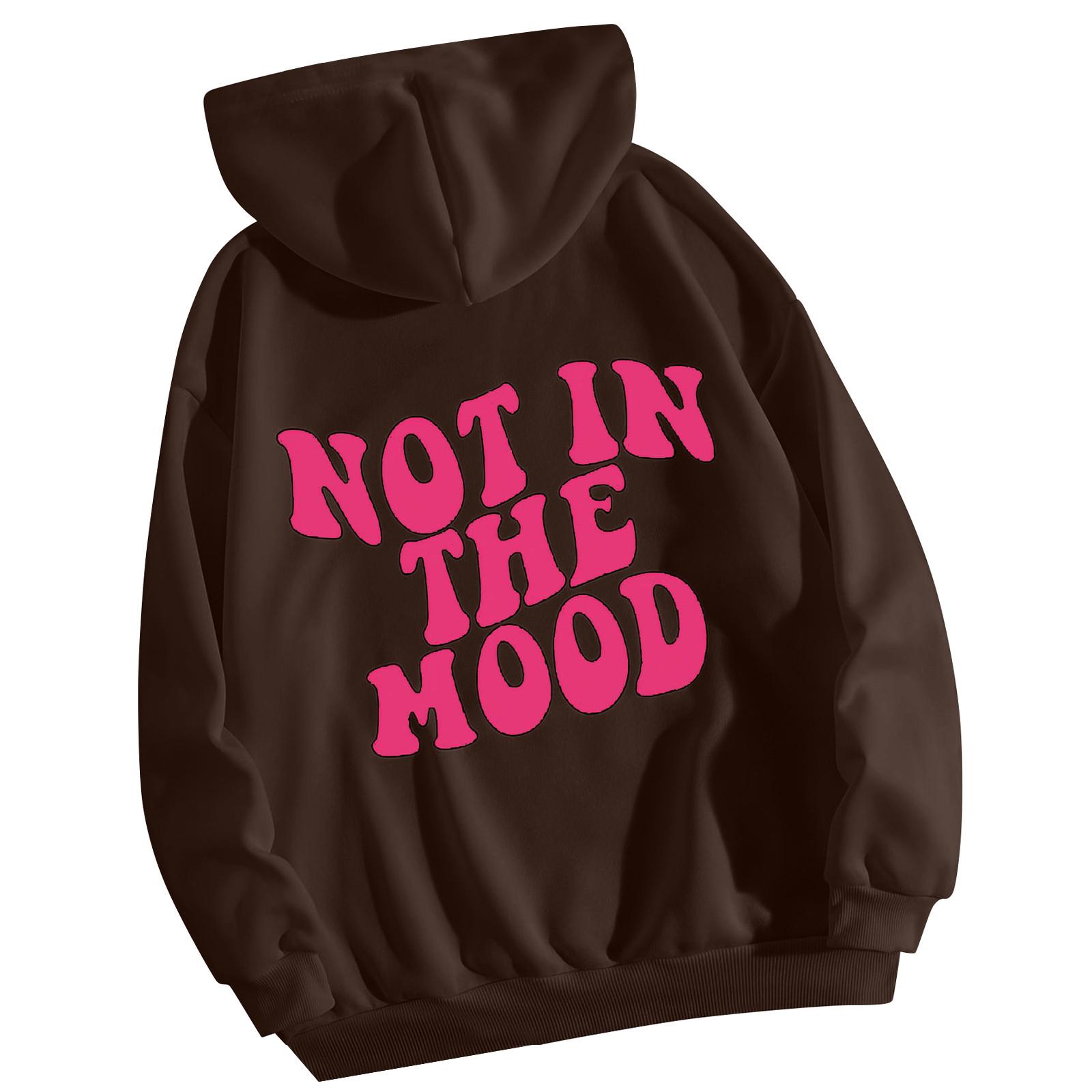 

Женская свободная спортивная рубашка с капюшоном с принтом, женская повседневная и модная спортивная рубашка M коричневый