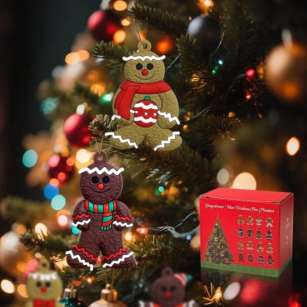 16Pcs/set Kid Gift Gingerbread Man Ornament PVC Xmas Tree Decoration Christmas Tree Pendant