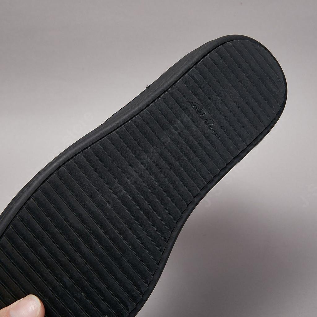 R-o Luxury Shoe Men High Top Shoes Full Black Leather Boots Women Sneaker Black Cowhide Casual Sneakers Lace Up Ankle Boot