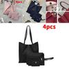 Leather Women 4pcs Handbag Lady Shoulder Bag Tote Purse Messenger Set Satchel