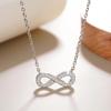 Huitan Fashion Chic Pendant Necklace Lady Everyday Jewelry with Cubic Zirconia Stylish Versatile Silver Color Accessories GiftsGood product